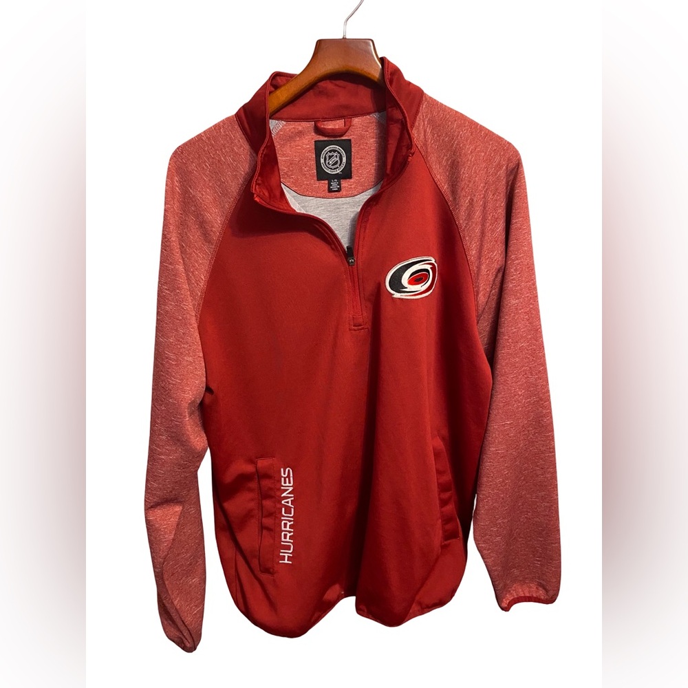 NHL Official Licensed Carolina Hurricanes 1/4 Zip Pullover Mens Size Large